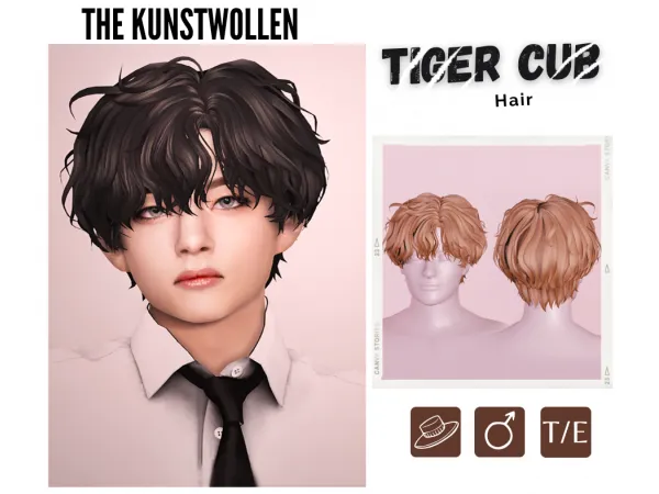 Mix Tiger cub hair - The Sims 4 Custom Content