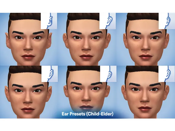Mix Ear Presets and Ear UpDown Slider - The Sims 4 Custom Content