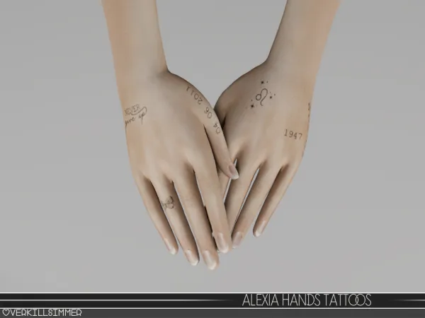 Mix Alexia hands tattoos - The Sims 4 Custom Content