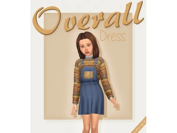 Maxis Match Overall Dress Kids Version by simiracle - The Sims 4 Custom Content