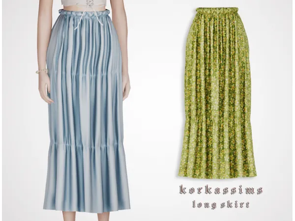 Alpha Long Skirt by korkassims - The Sims 4 Custom Content