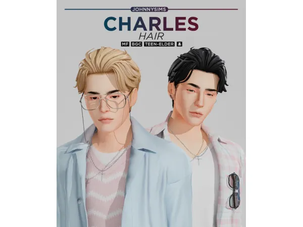 Maxis Match Charles Hair by JohnnySims - The Sims 4 Custom Content