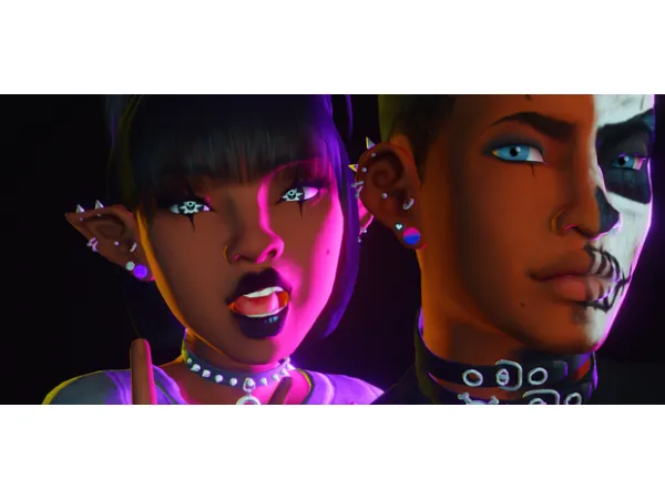 Mix Punk Rock Earringz by Saruin - The Sims 4 Custom Content