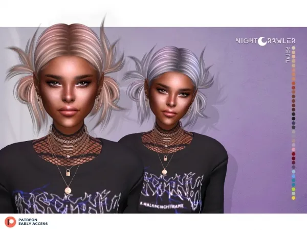 Alpha nightcrawler petal hair by nightcrawler - The Sims 4 Custom Content