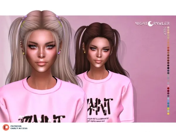 Alpha nightcrawler deep hair - The Sims 4 Custom Content