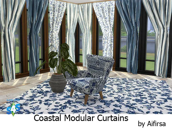 Alpha Coastal Modular Curtains - The Sims 4 Custom Content