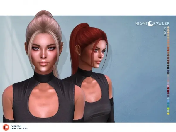 Alpha nightcrawler glam hair - The Sims 4 Custom Content