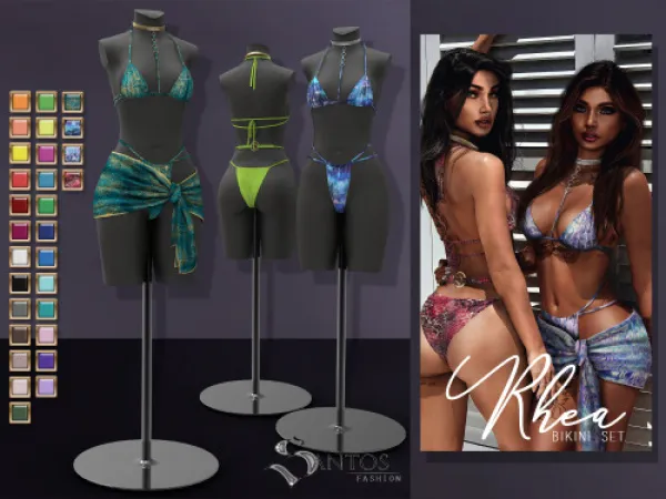 Alpha Rhea Bikini SetTs4 by SantosFashion - The Sims 4 Custom Content