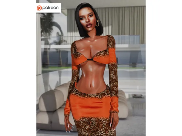 Alpha PLT Summer Collection SET II Top Skirt by Camuflaje - The Sims 4 Custom Content