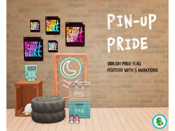 Maxis Match Pin Up Pride Posters by Pluto Sims - The Sims 4 Custom Content