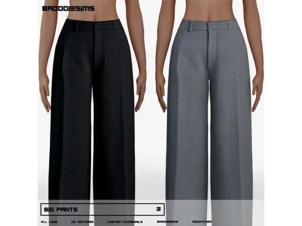 Alpha BIG PANTS by BADDDIESIMS - The Sims 4 Custom Content