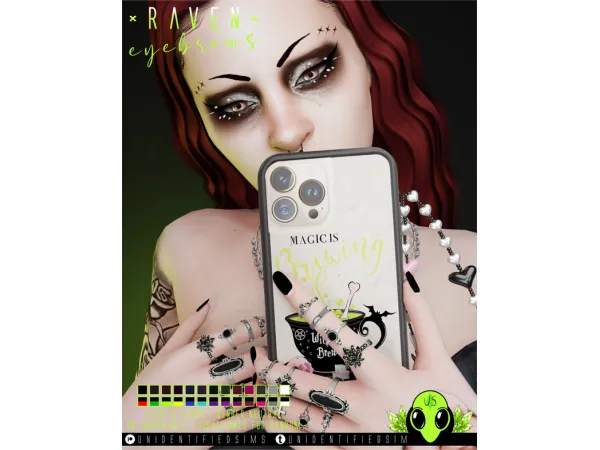 Alpha Raven Eyebrows by unidentifiedsims - The Sims 4 Custom Content