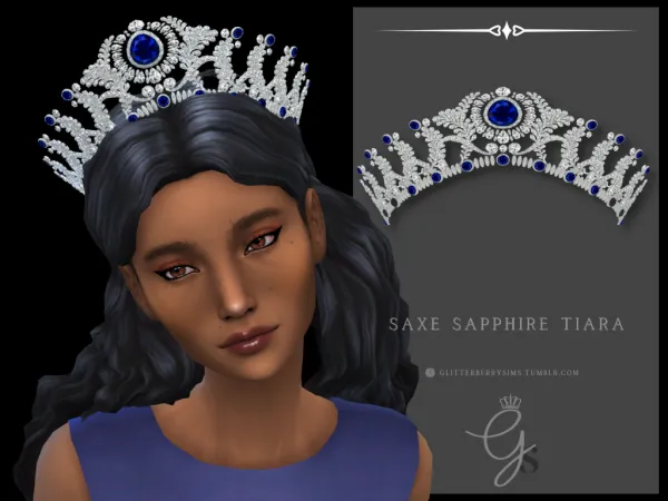 Mix Saxe Weimar Eisenach Sapphire Tiara by Glitterberry Sims - The Sims 4 Custom Content