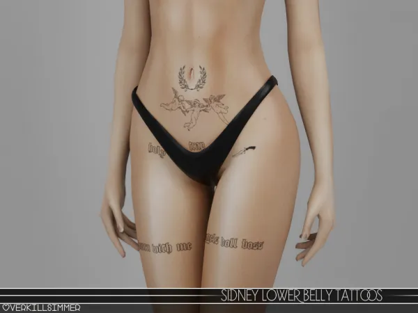 Mix Sidney lower belly tattoos - The Sims 4 Custom Content