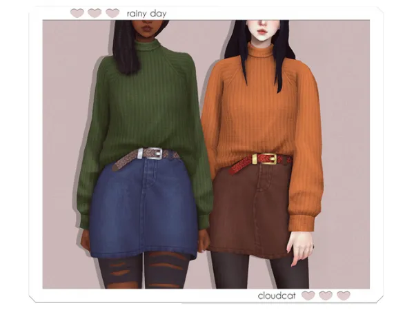 Maxis Match Rainy Day Outfit by cloudcat - The Sims 4 Custom Content