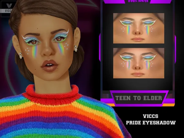 Alpha VICCS_ PRIDE EYESHADOW (TOODLER ELDER) - The Sims 4 Custom Content