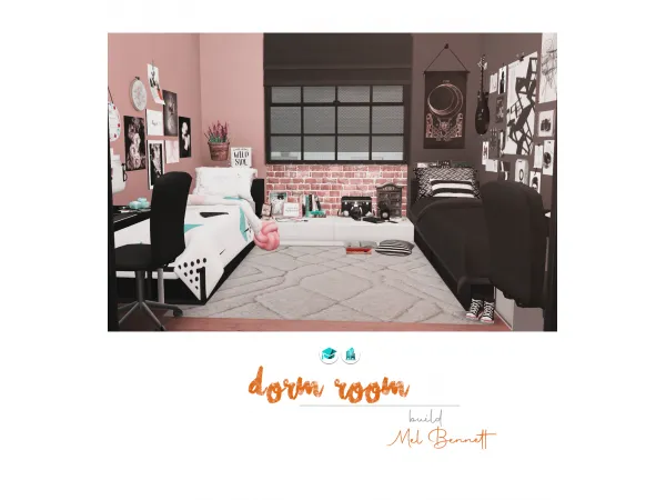 Alpha Dorm Room Build - The Sims 4 Custom Content