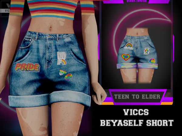Alpha VICCS_BEYASLEF SHORTS (TEEN ELDER) - The Sims 4 Custom Content