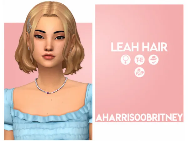 Maxis Match Leah Hair by aharris00britney - The Sims 4 Custom Content