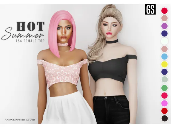 Alpha Hot Summer Top by simsfinds - The Sims 4 Custom Content