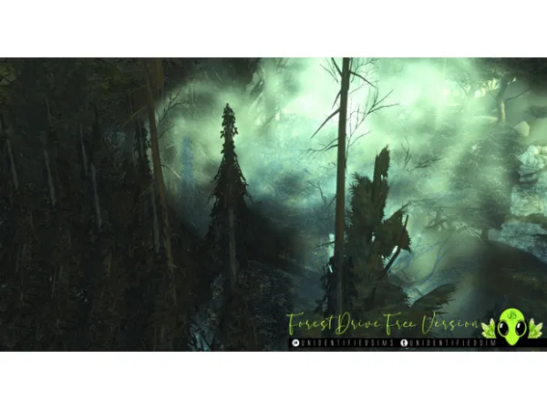 Alpha Forest Drive Free Version by unidentifiedsims - The Sims 4 Custom Content