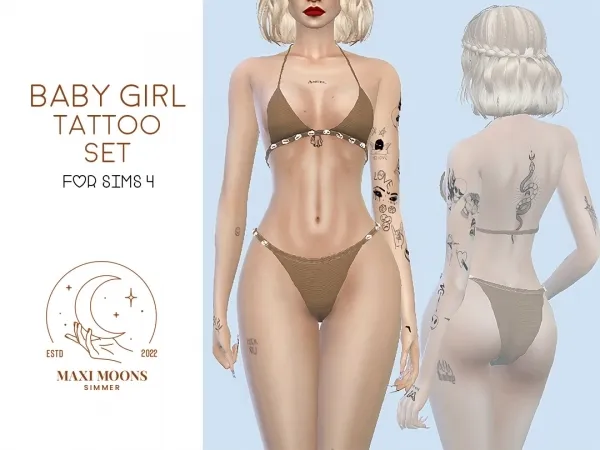 Mix Baby Girl Tattoos - The Sims 4 Custom Content