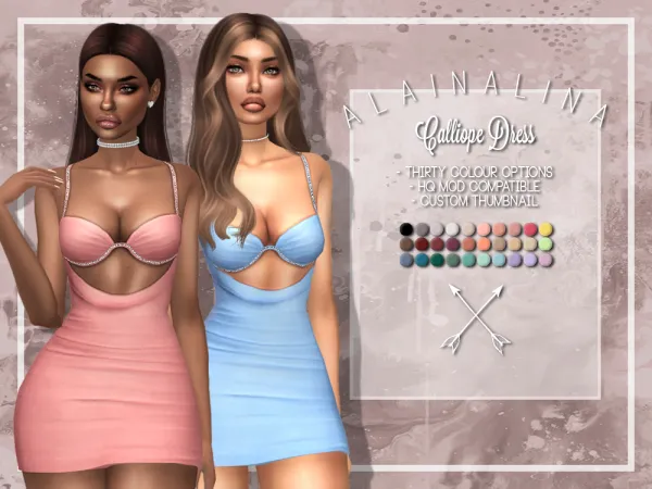 Maxis Match Calliope Dress - The Sims 4 Custom Content