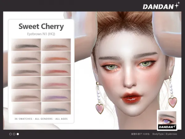 Alpha Sweet Cherry Eyebrows N1 by simsfinds - The Sims 4 Custom Content