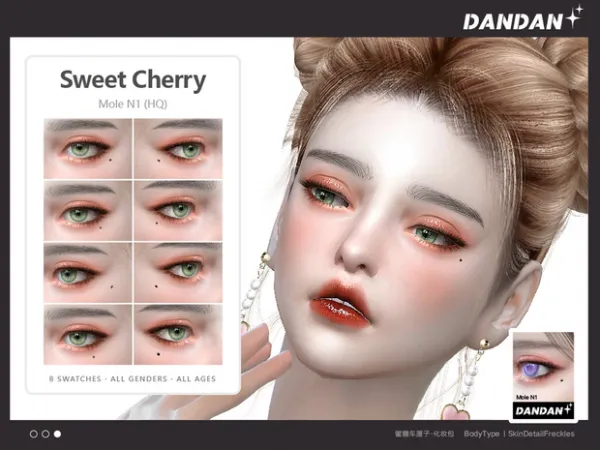 Alpha Sweet Cherry Mole N1 by DANDAN - The Sims 4 Custom Content