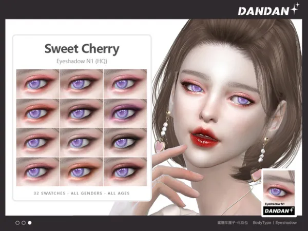 Alpha Sweet Cherry Eyeshadow N1 by simsfinds - The Sims 4 Custom Content