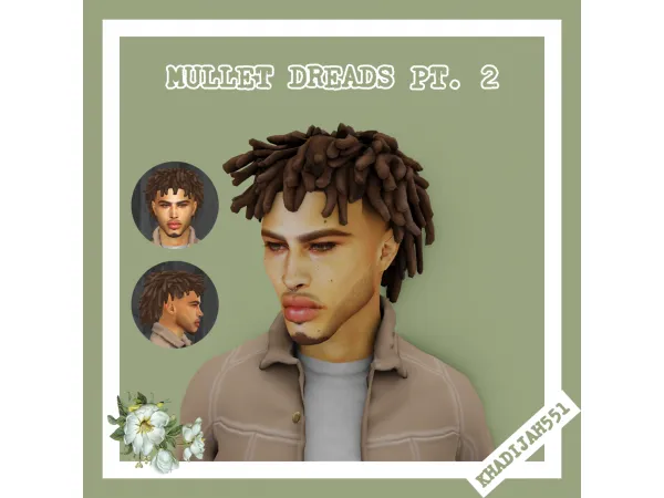 Alpha MULLET DREADS PT 2 - The Sims 4 Custom Content