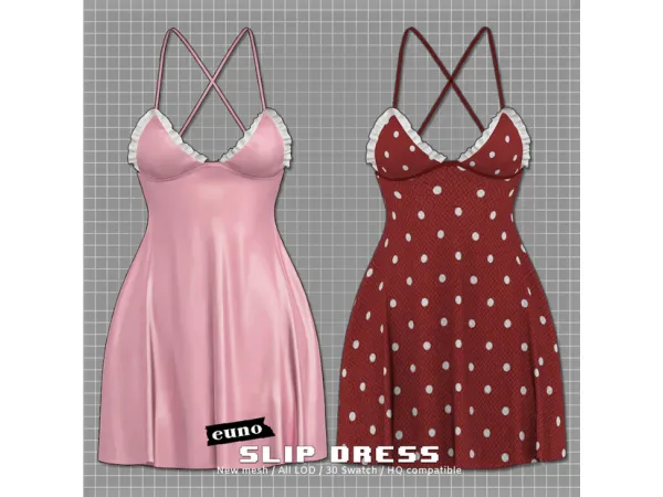 Alpha slip dress by euno sims - The Sims 4 Custom Content