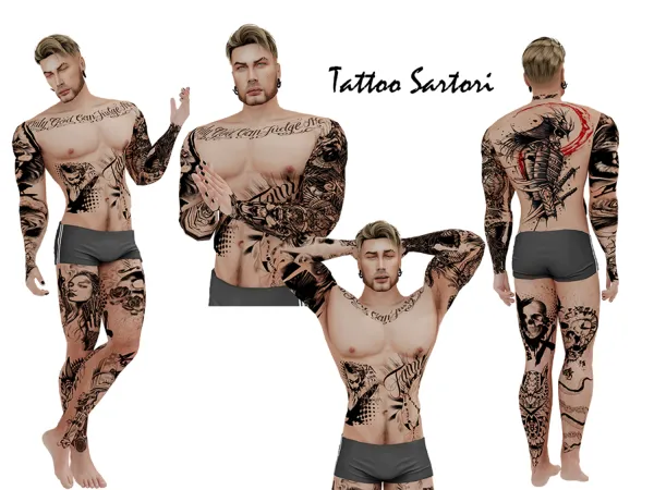 Mix Pack Tattoo Male Part 01 - The Sims 4 Custom Content