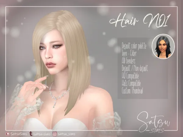 Maxis Match Hair N01 - The Sims 4 Custom Content