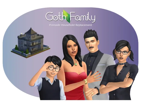 Maxis Match Goth Family 42193758780943 Replacement Mod - The Sims 4 Custom Content