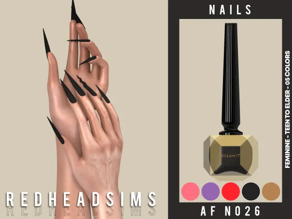 Alpha AF NAILS N026 - The Sims 4 Custom Content