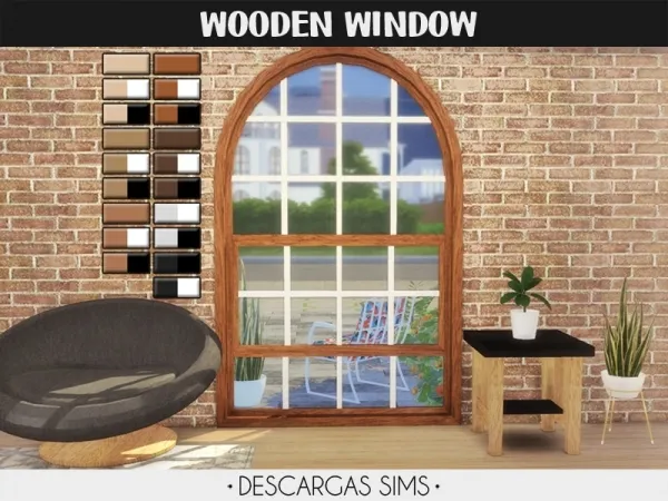 Alpha Wooden Window - The Sims 4 Custom Content