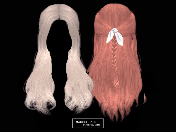 Alpha Massey Hair - The Sims 4 Custom Content