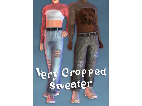 Maxis Match very cropped sweater by barbieaiden - The Sims 4 Custom Content