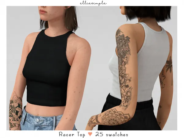 Alpha elliesimple racer top - The Sims 4 Custom Content