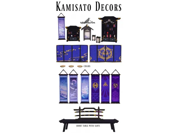 Maxis Match Kamisato decors Auditore by Natalia - The Sims 4 Custom Content