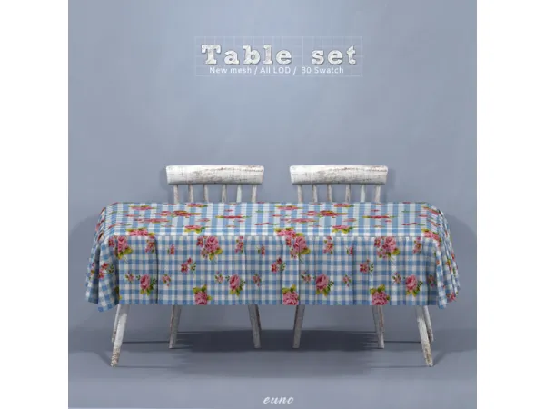 Alpha table set by euno sims - The Sims 4 Custom Content