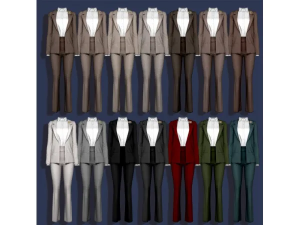 Alpha Brooch Suit Set Earring by RIMINGS - The Sims 4 Custom Content