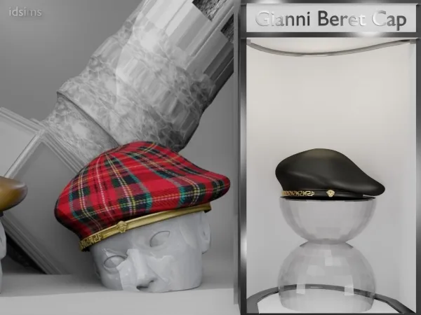 Alpha Gianni Versace Beret Cap - The Sims 4 Custom Content