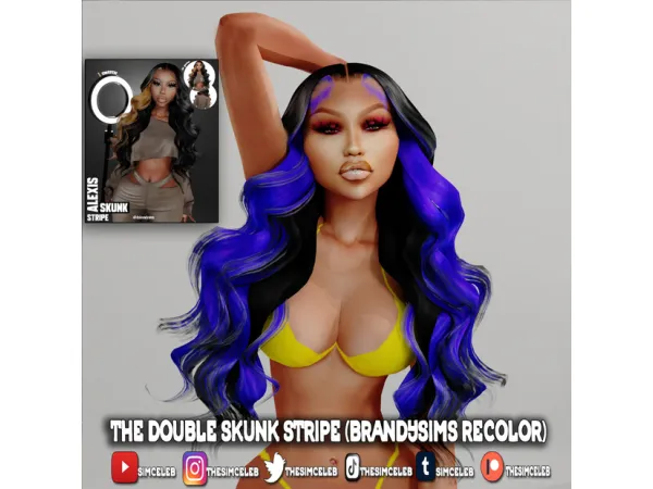 Alpha The Double Skunk Stripe (Brandysims Recolor) by simceleb - The Sims 4 Custom Content