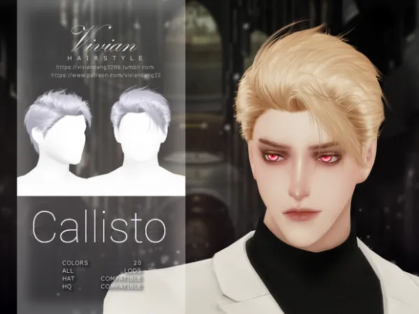 Alpha [ ] VivianDang Male Hair Callisto by Vivian Dang - The Sims 4 Custom Content
