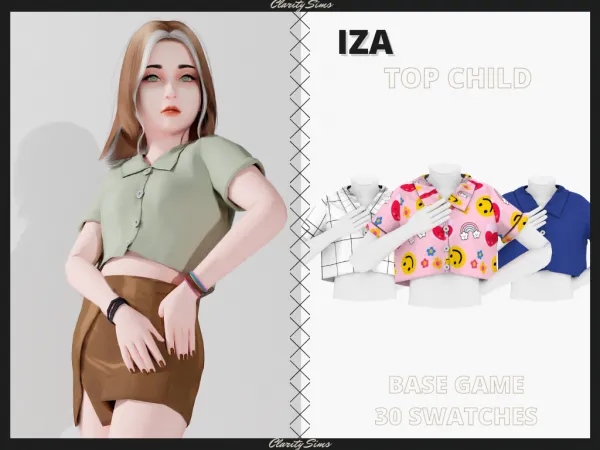 Alpha Iza Top Child - The Sims 4 Custom Content