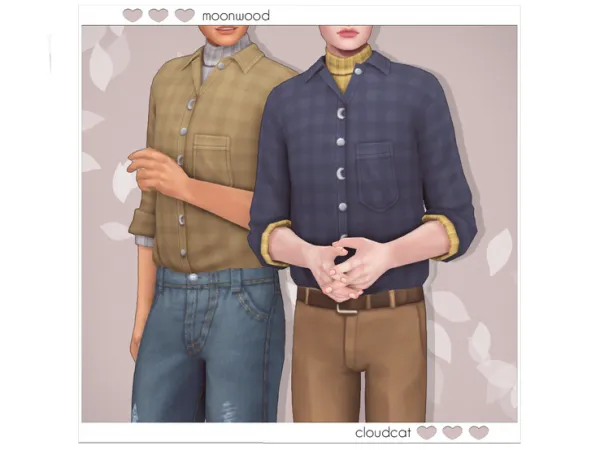 Maxis Match Moonwood Shirt by cloudcatsims - The Sims 4 Custom Content