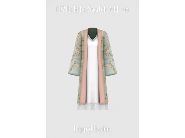 Mix [Lonelyboy] 1920s Nightgown and Robe Set - The Sims 4 Custom Content