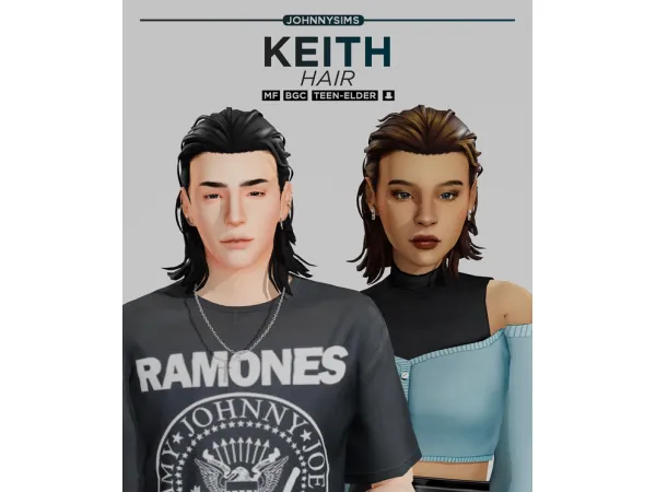 Maxis Match Keith Hair by johnnysims - The Sims 4 Custom Content